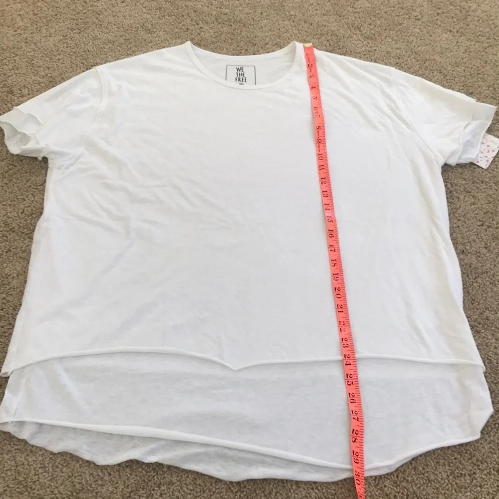 NWT! WE THE FREE Size M white short sleeve oversized top